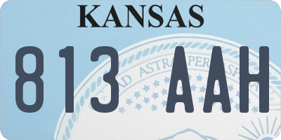 KS license plate 813AAH