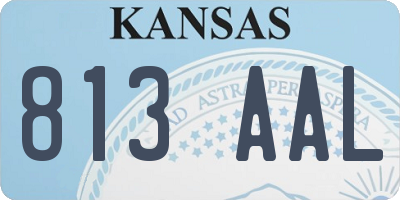 KS license plate 813AAL