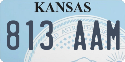 KS license plate 813AAM