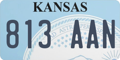 KS license plate 813AAN