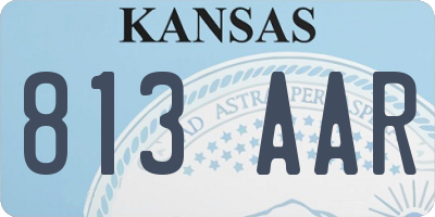 KS license plate 813AAR