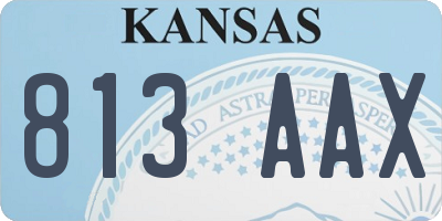 KS license plate 813AAX