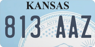 KS license plate 813AAZ