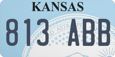 KS license plate 813ABB