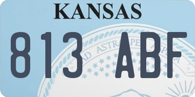 KS license plate 813ABF