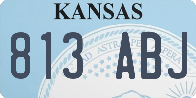 KS license plate 813ABJ