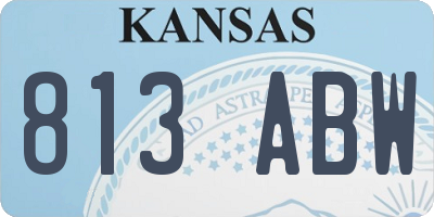 KS license plate 813ABW