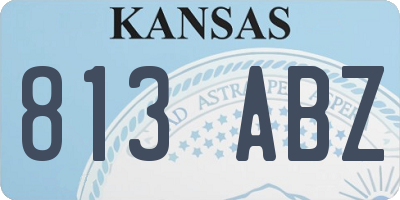 KS license plate 813ABZ