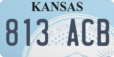 KS license plate 813ACB