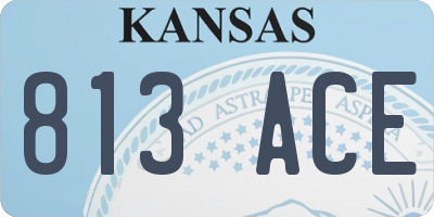 KS license plate 813ACE