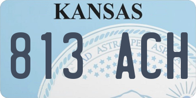KS license plate 813ACH