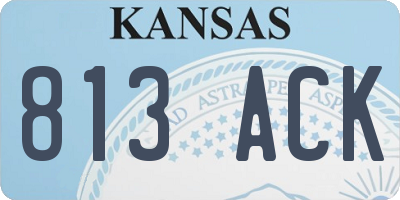 KS license plate 813ACK