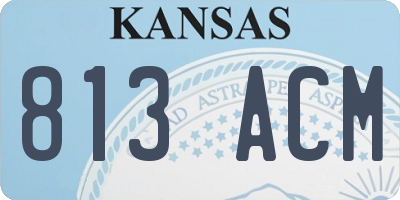 KS license plate 813ACM