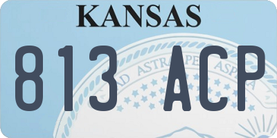 KS license plate 813ACP