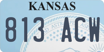 KS license plate 813ACW