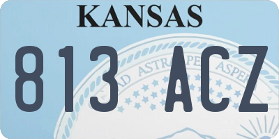 KS license plate 813ACZ