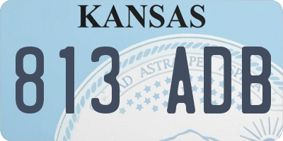 KS license plate 813ADB