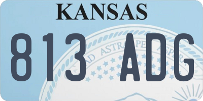 KS license plate 813ADG