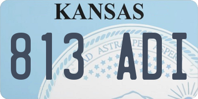 KS license plate 813ADI