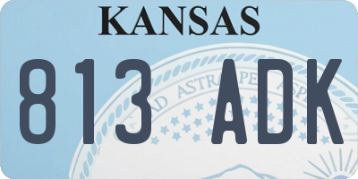 KS license plate 813ADK