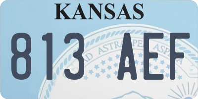 KS license plate 813AEF