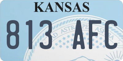 KS license plate 813AFC