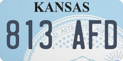 KS license plate 813AFD