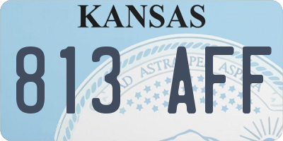 KS license plate 813AFF