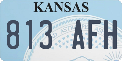KS license plate 813AFH