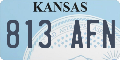 KS license plate 813AFN
