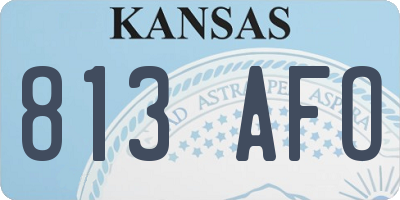 KS license plate 813AFO