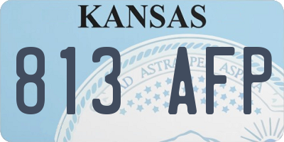 KS license plate 813AFP
