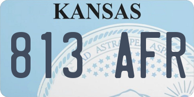 KS license plate 813AFR