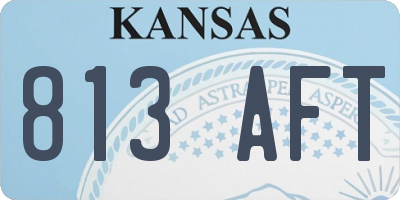 KS license plate 813AFT