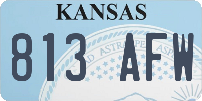 KS license plate 813AFW