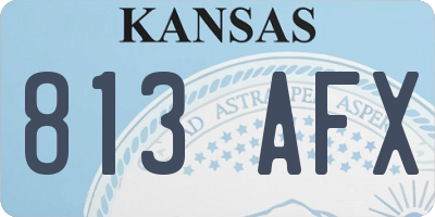 KS license plate 813AFX