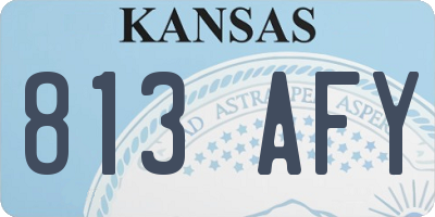 KS license plate 813AFY