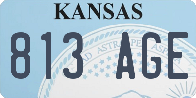 KS license plate 813AGE