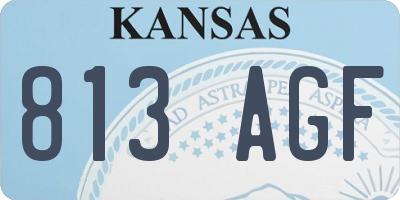 KS license plate 813AGF