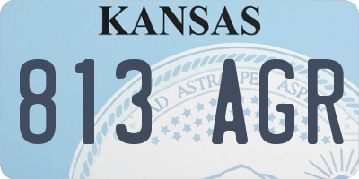 KS license plate 813AGR
