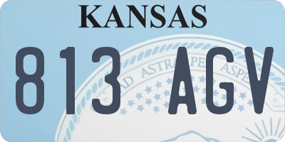 KS license plate 813AGV