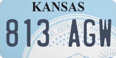 KS license plate 813AGW