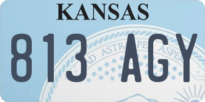 KS license plate 813AGY