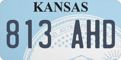 KS license plate 813AHD