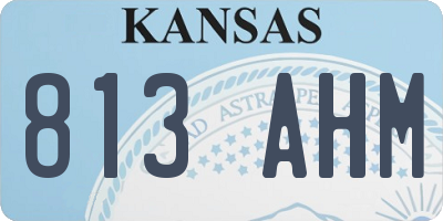 KS license plate 813AHM