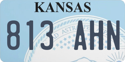 KS license plate 813AHN