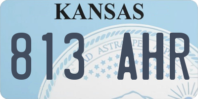 KS license plate 813AHR