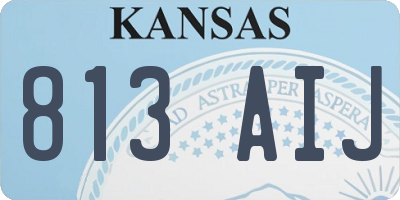 KS license plate 813AIJ