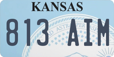 KS license plate 813AIM