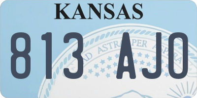 KS license plate 813AJO
